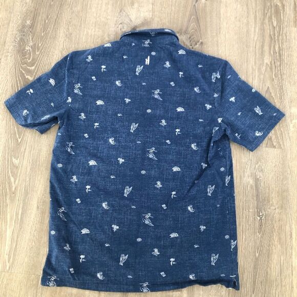 Johnnie O Hangin Out Short Sleeve Button Up Shirt Men Size Medium Surfing Beach - Picture 8 of 11